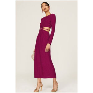 Monique Lhuillier Shimmer Cutout Maxi Dress